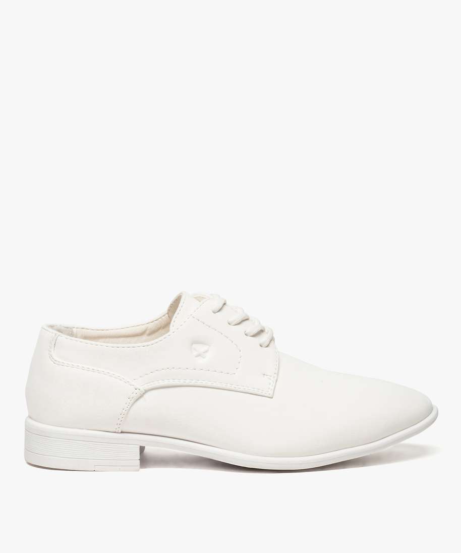 derbies garcon unies a lacets blanc chaussures basses garcon G MO
