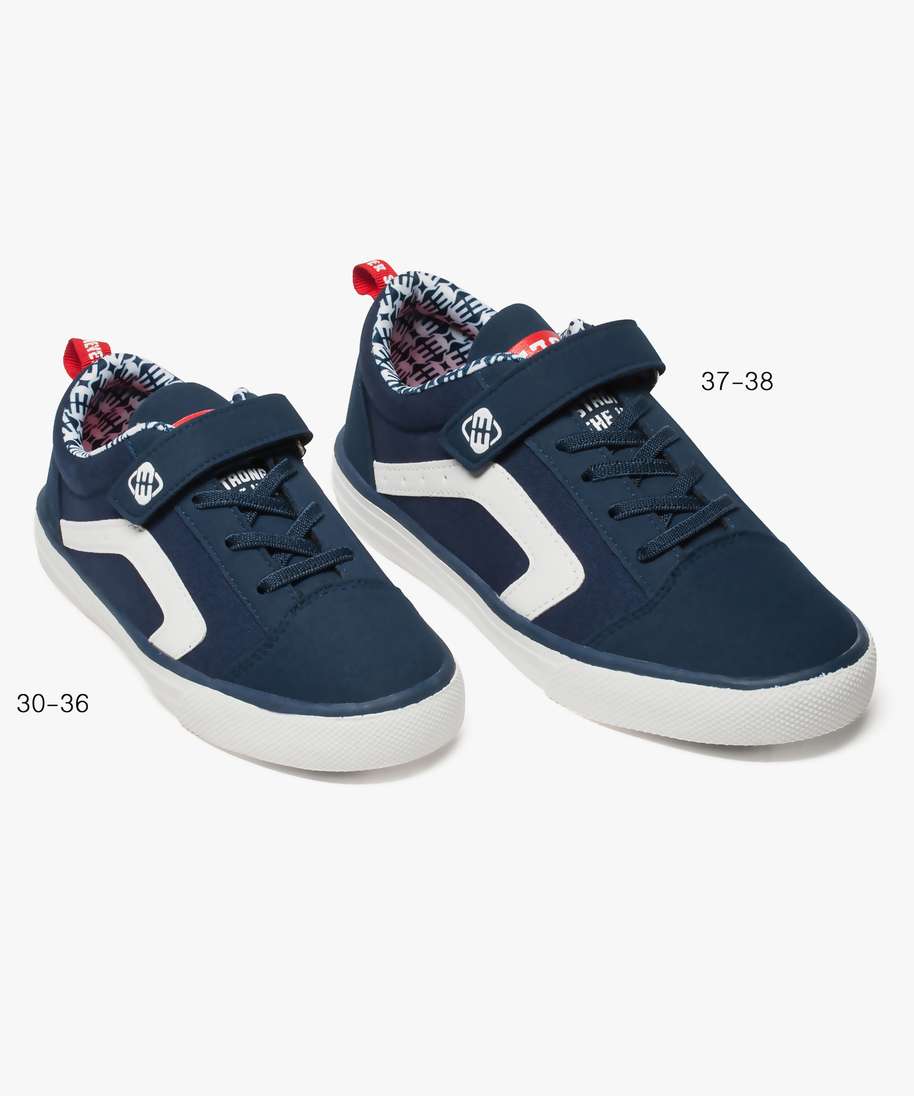 baskets garcon look skateshoes multimatieres - freegun bleu tennis