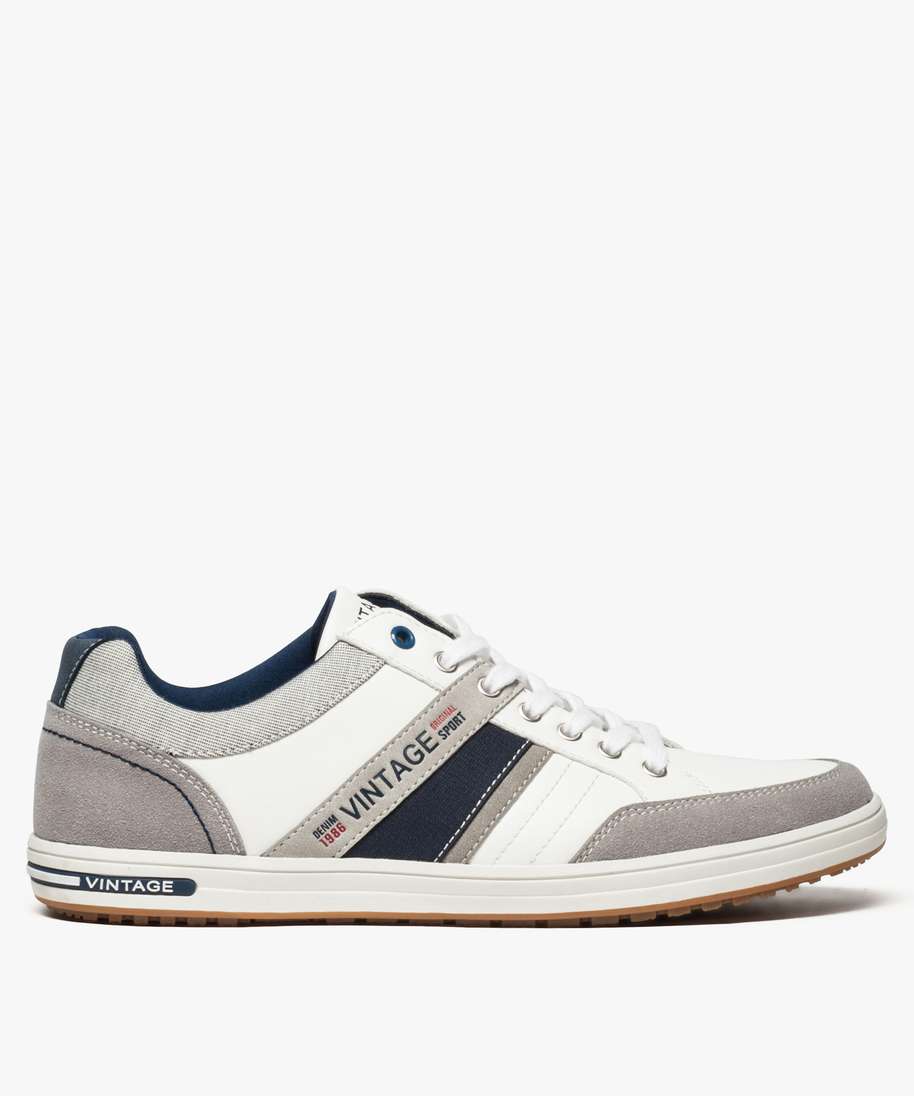 tennis homme style baskets de ville multimatieres a lacets bleu baskets et tennis  homme