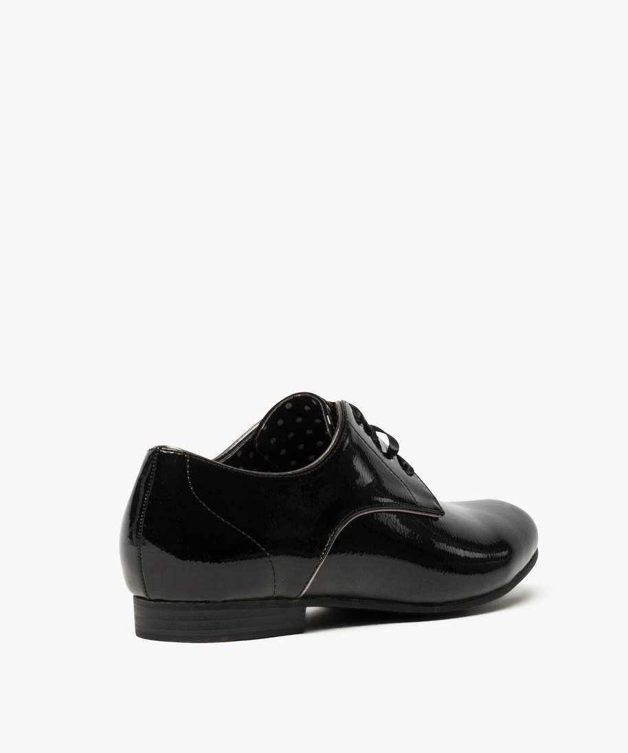 derbies femme vernis a lacets en ruban de satin noir derbies femme GEMO