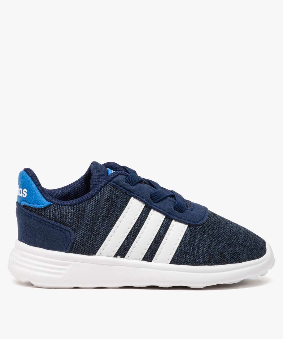 basket bebe en toile avec double lacets - adidas bleu baskets et