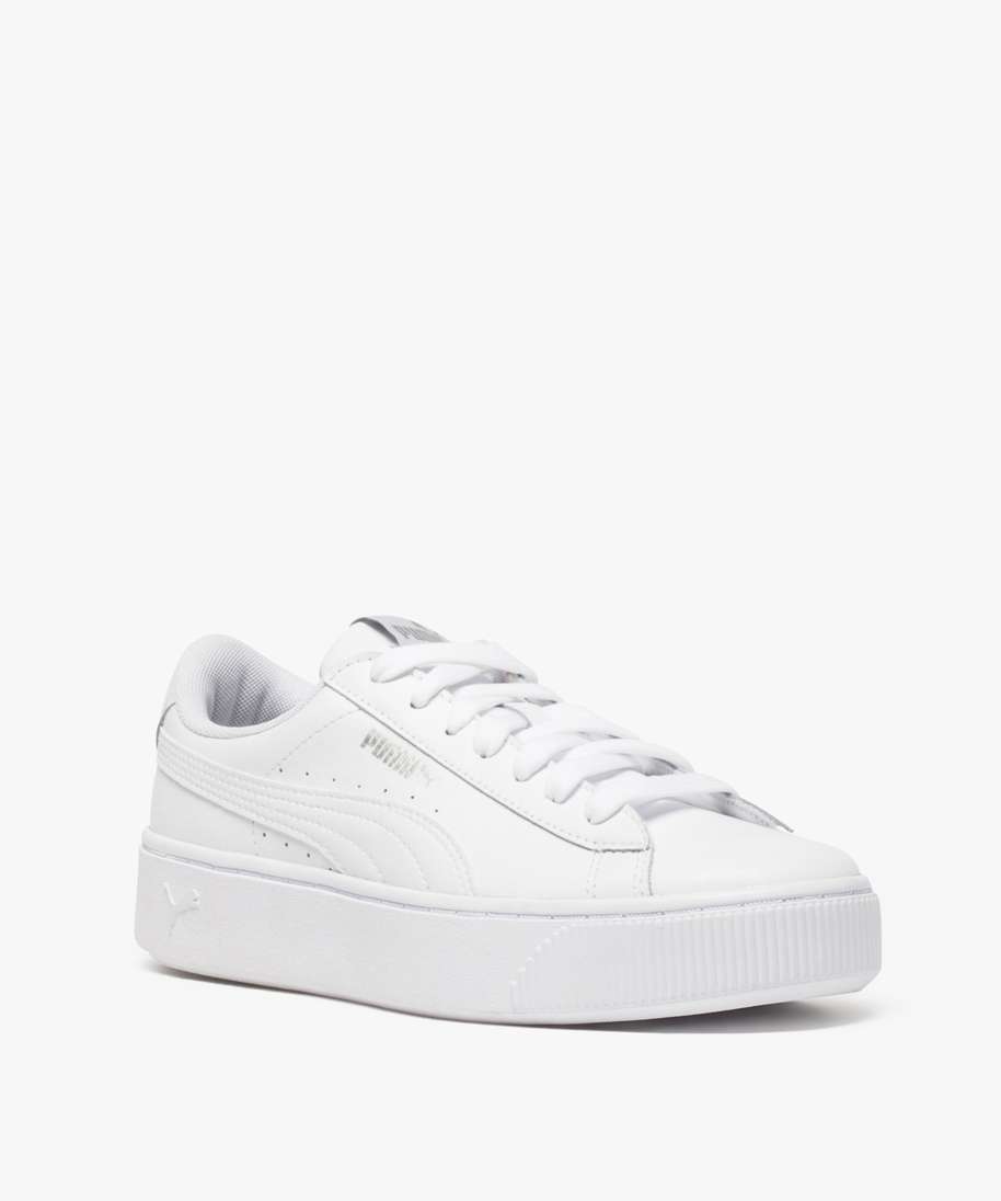 tennis femme a lacets et semelle plateforme puma blanc baskets et tennis femme GEMO