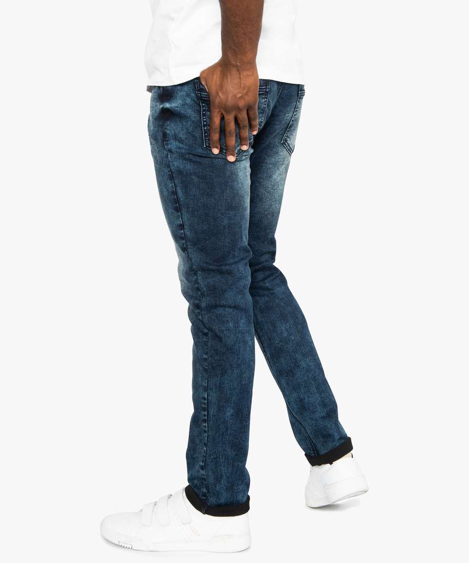 jean homme slim taille basse extensible pre use bleu jeans homme GEMO