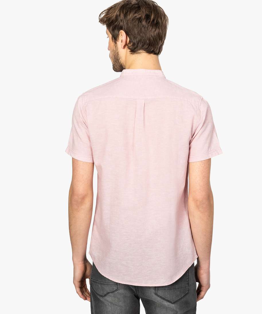 Enlision Chemise Henley à col boutonné et manches longues pour hommes, chemise légère en coton pour l'été, marron, S