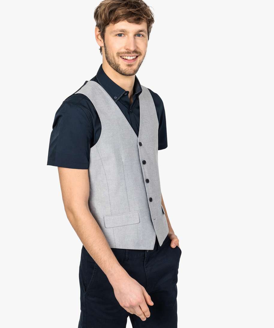 gilet de costume homme sans manches en coton gris vestons gilets de costume  homme | GÉMO