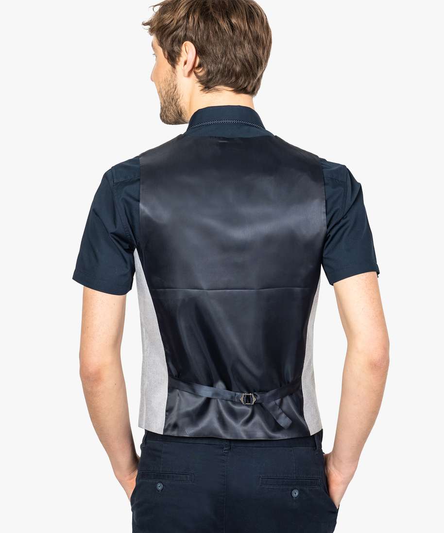 gilet de costume homme sans manches en coton gris vestons gilets de costume homme GEMO