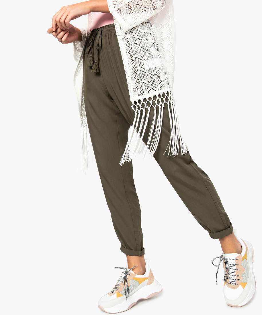 Pantalon carotte top fluide femme