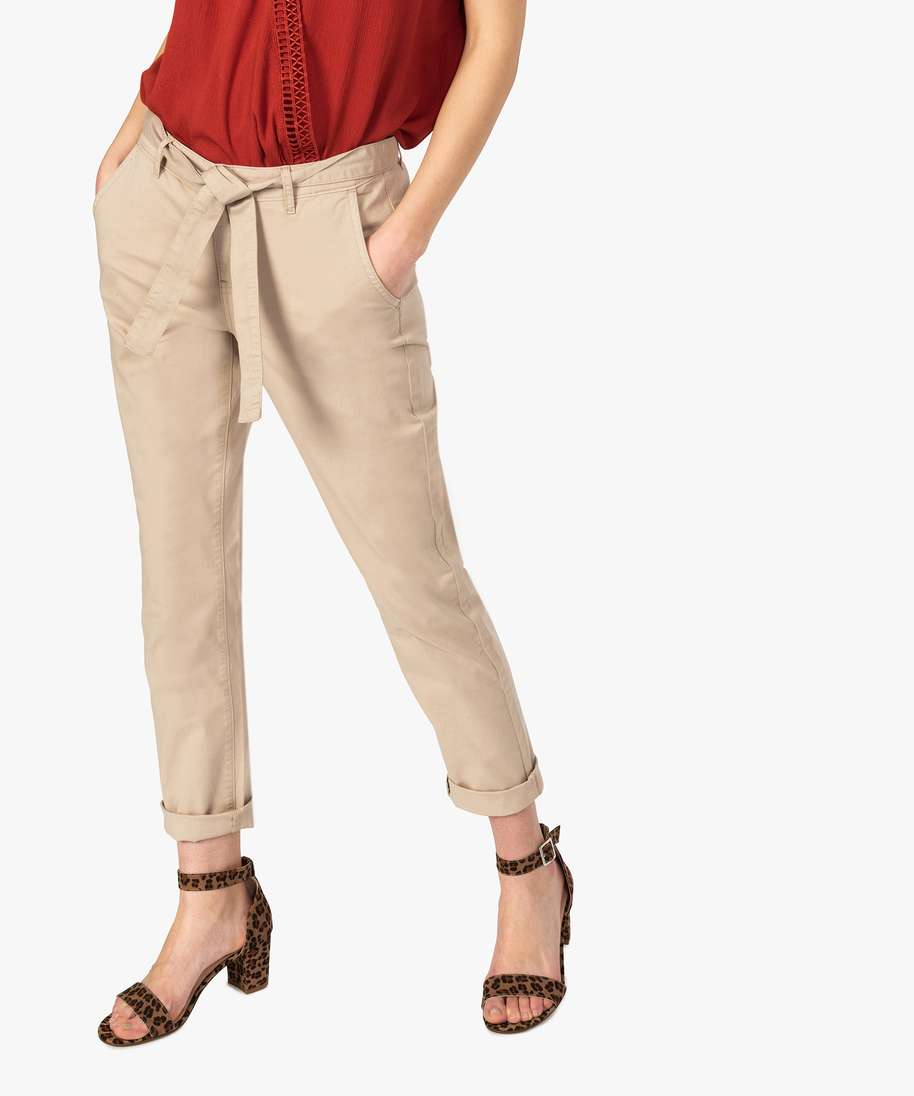 Pantalon avec best sale ceinture a nouer