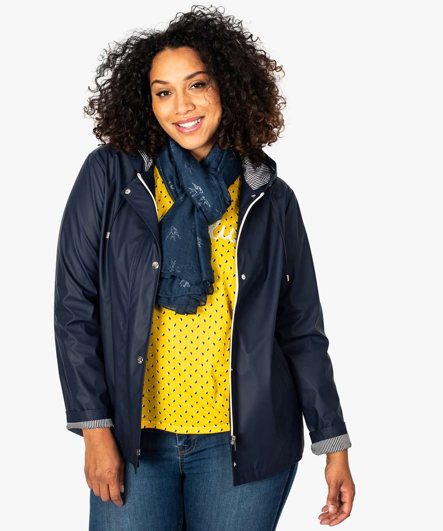 Veste Coupe-vent Femme Grande Taille - Imperméable, Capuche Amovible - Pour Running, Pluie, Déplacements - Léger Et Pratique