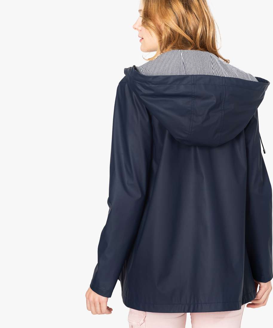 Manteaux De Pluie Pour Femmes - Veste Imperméable Légère à Capuche - Respirante - Fermeture éclair Amovible - Coupe-vent Et Chaud - Softshell - Avec Cordon De Serrage, Violet, L