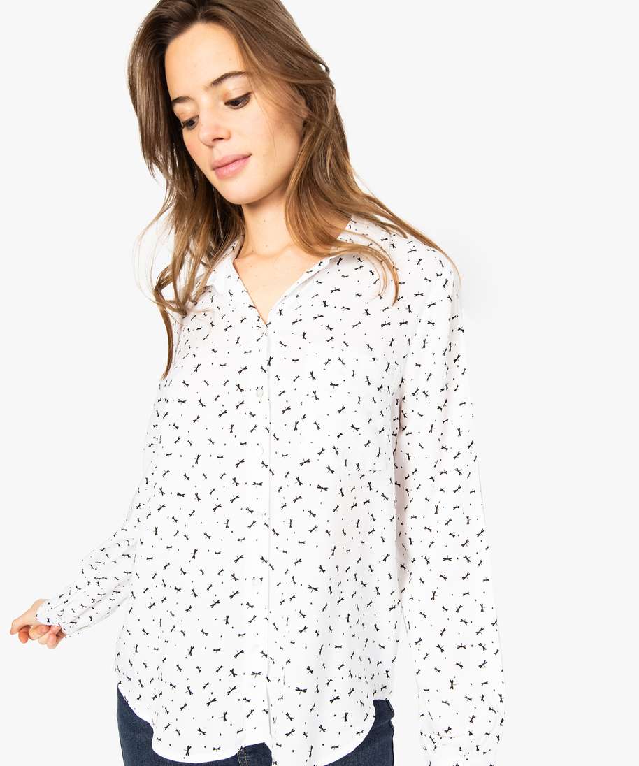 Chemise femme cintrée à manches longues | GEMO