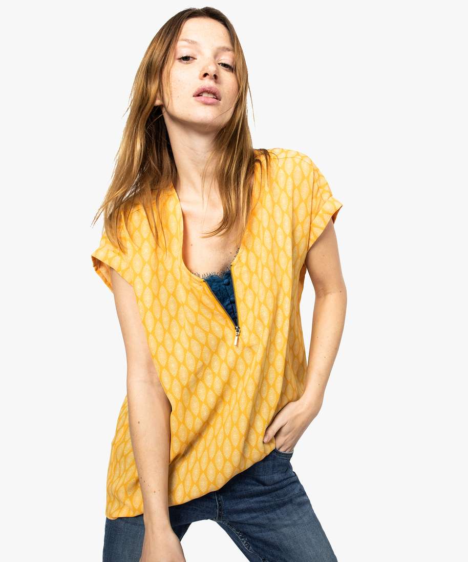 Top Fluide Manche Courte Haut Fluide Femme Manche Courte