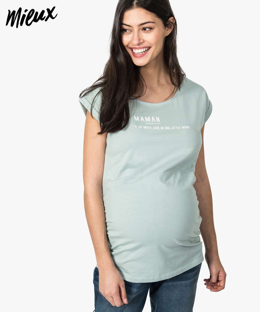 Tshirt Maternité Blanc Coton Bio l Vêtements Grossesse Bio
