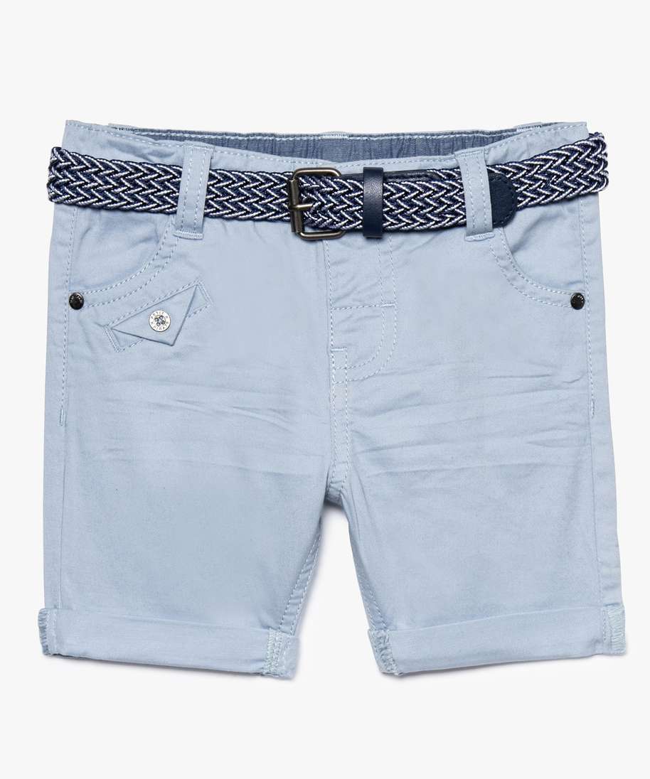 Gemo Vetements Garcon Bermuda Bebe Garcon En Coton Stretch Avec Ceinture Bicolore Bleu Bebe Gemo Gemo Vetements Garcon Bermuda Bebe Garcon En Coton Stretch Avec Ceinture Bicolore Bleu Bebe Gemo