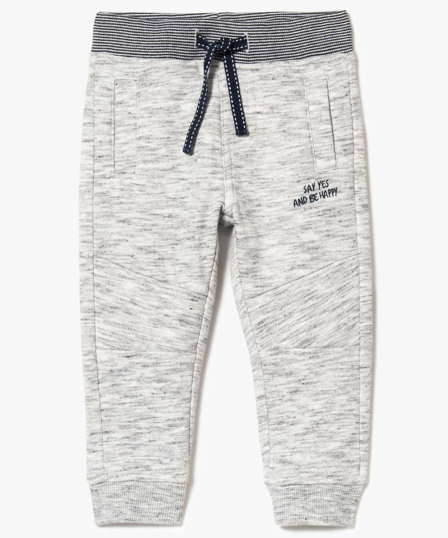 pantalon de jogging bebe garcon en molleton epais gris joggings