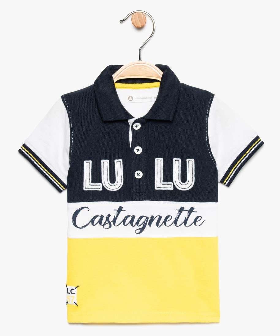 Gemo Vetements Garcon Polo Bebe Garcon Manches Courtes Tricolore Lulu Castagnette Bleu Bebe Gemo