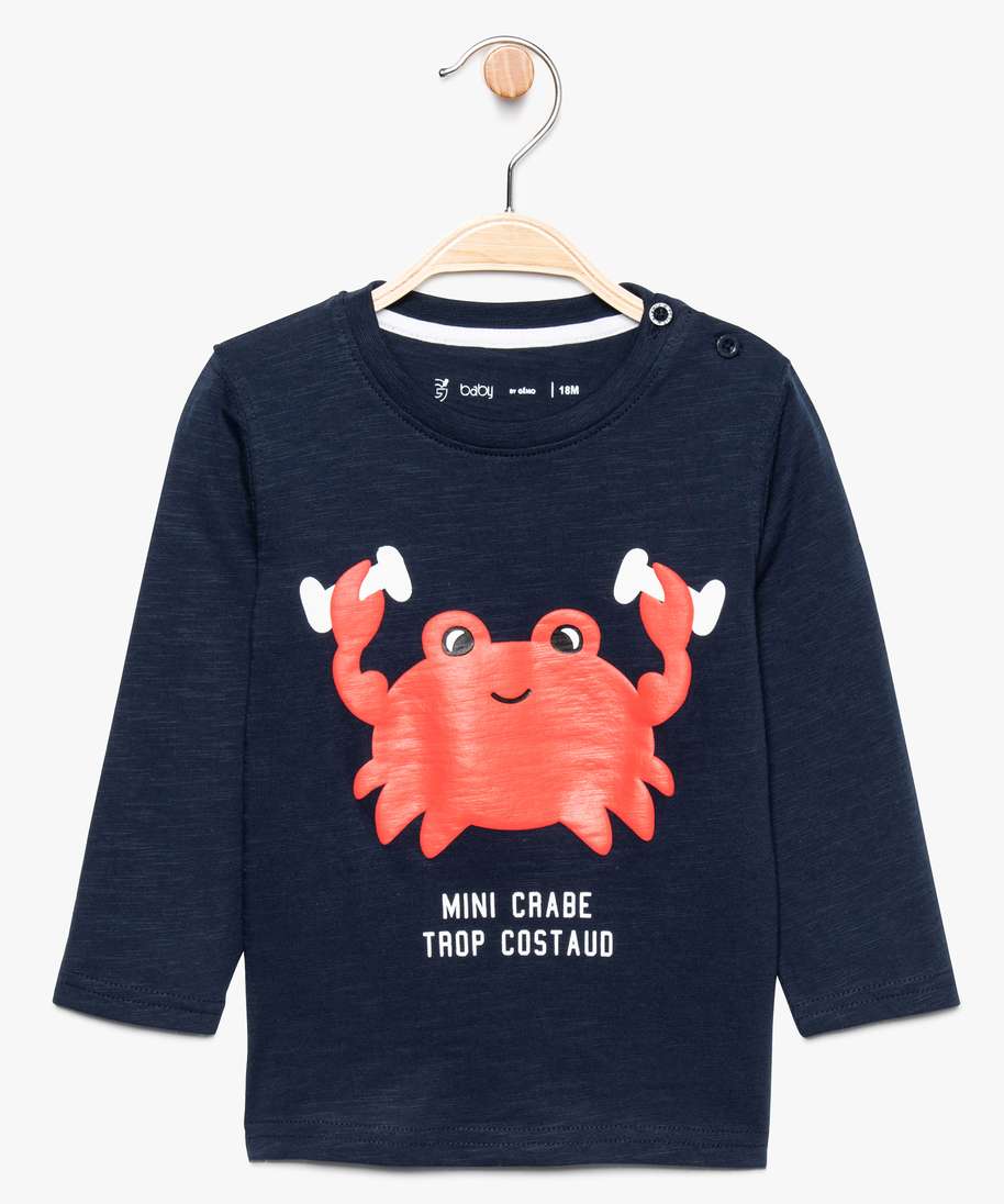 Gemo Vetements Garcon Tee Shirt Bebe Garcon Imprime Crabe Avec Boutons Sur Lepaule Bleu Bebe Gemo Gemo Vetements Garcon Tee Shirt Bebe Garcon Imprime Crabe Avec Boutons Sur Lepaule Bleu Bebe Gemo