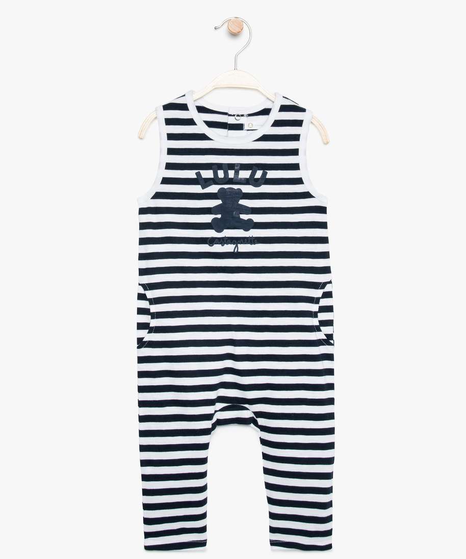Gemo Vetements Garcon Combinaison Bebe Garcon Sans Manches Lulu Castagnette Blanc Bebe Gemo