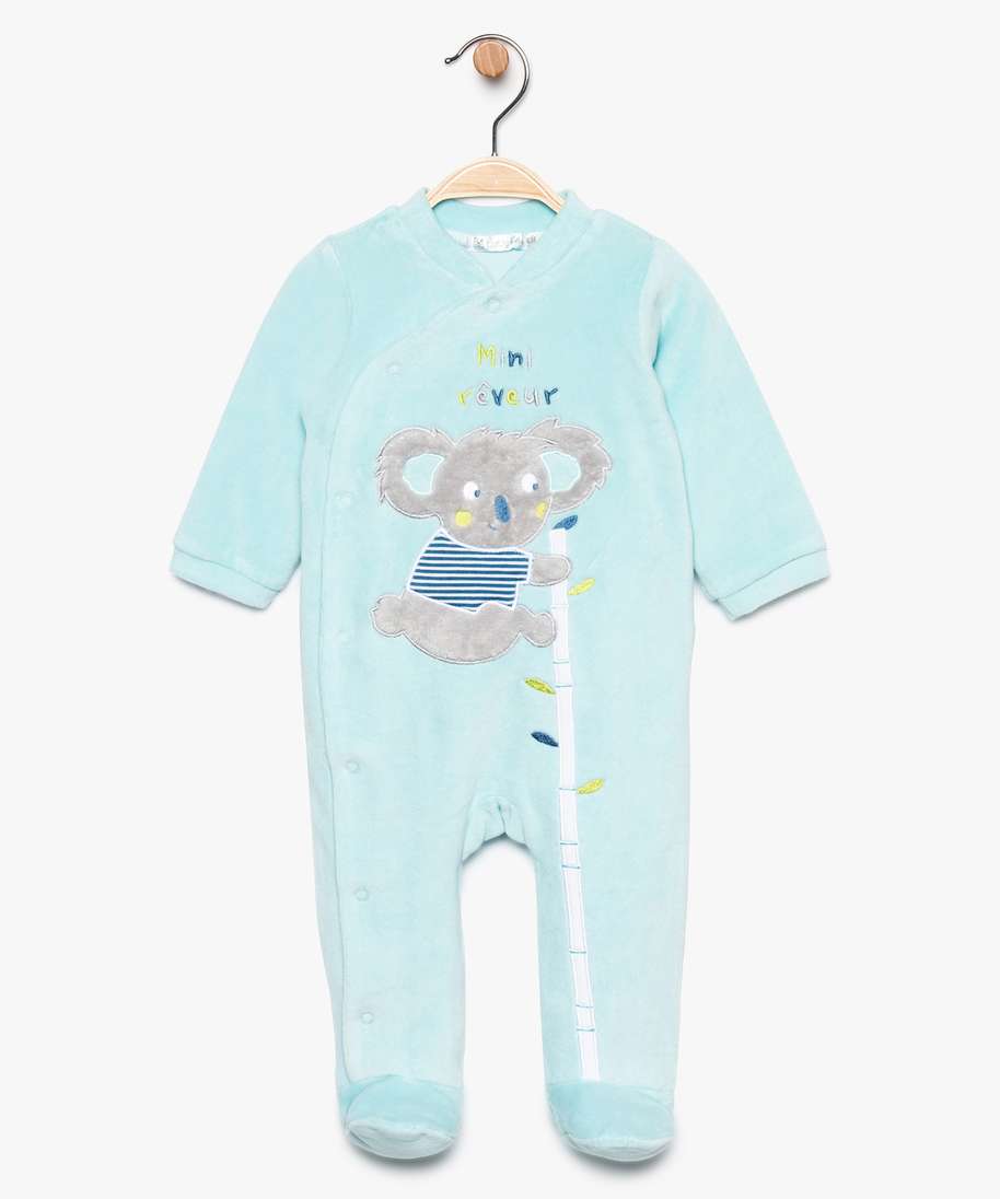 pyjama bebe garcon en velours a motif koala bleu bebe