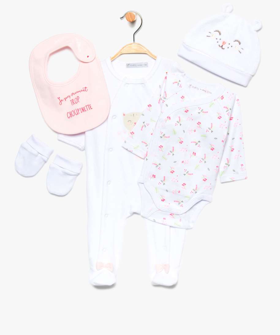 kit naissance pour bebe fille (5 pieces) multicolore