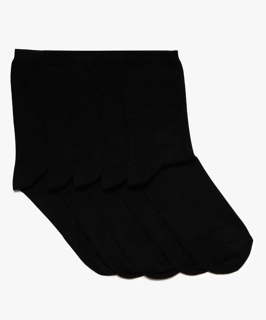 chaussettes hautes garcon coloris uni (lot de 5) noir