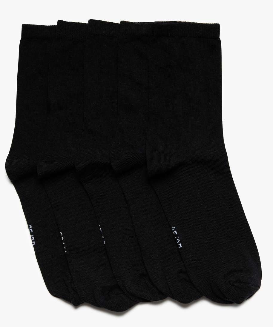chaussettes femme unies en coton (lot de 5) noir chaussettes