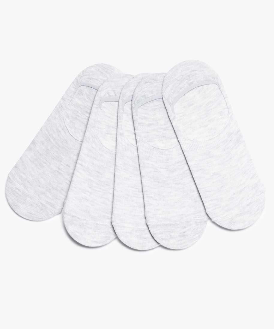 chaussettes femme invisibles unies (lot de 5) gris chaussettes