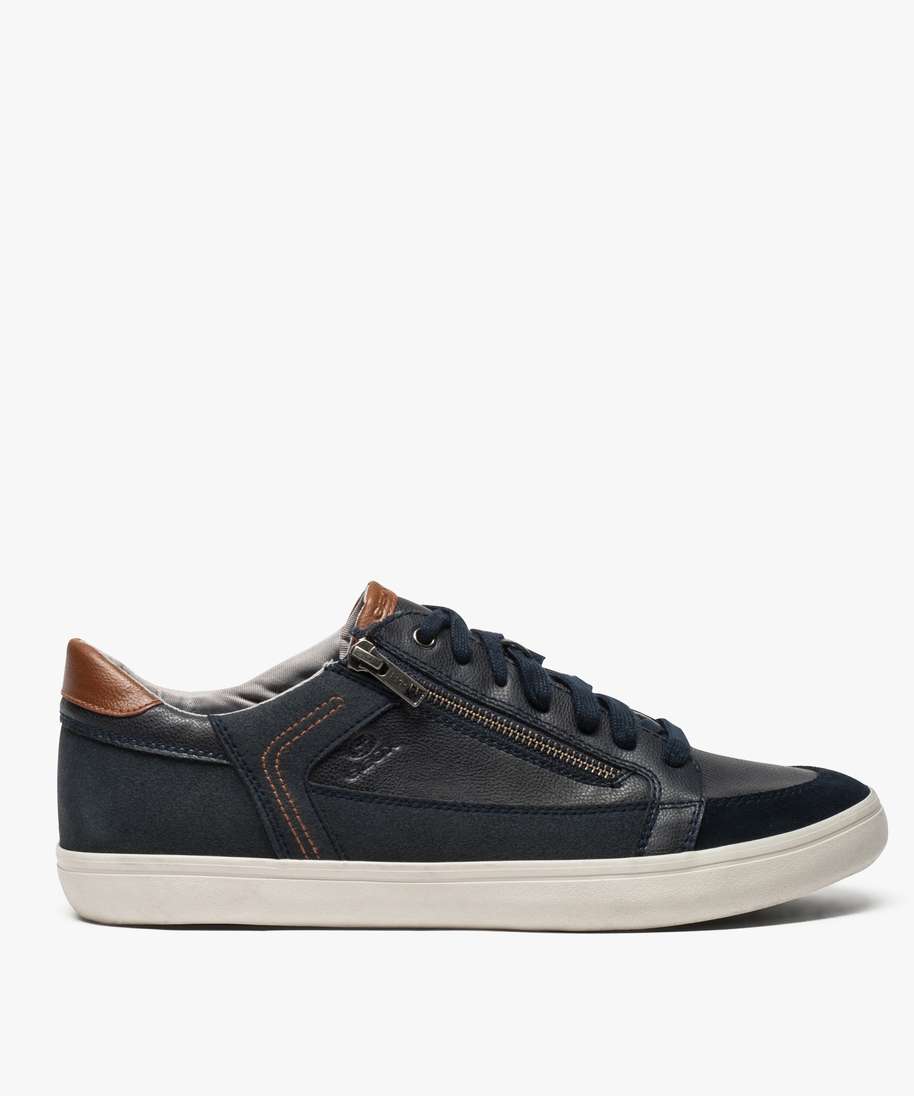 baskets bimatieres avec fermeture lacets et - geox bleu baskets tennis homme GÉMO