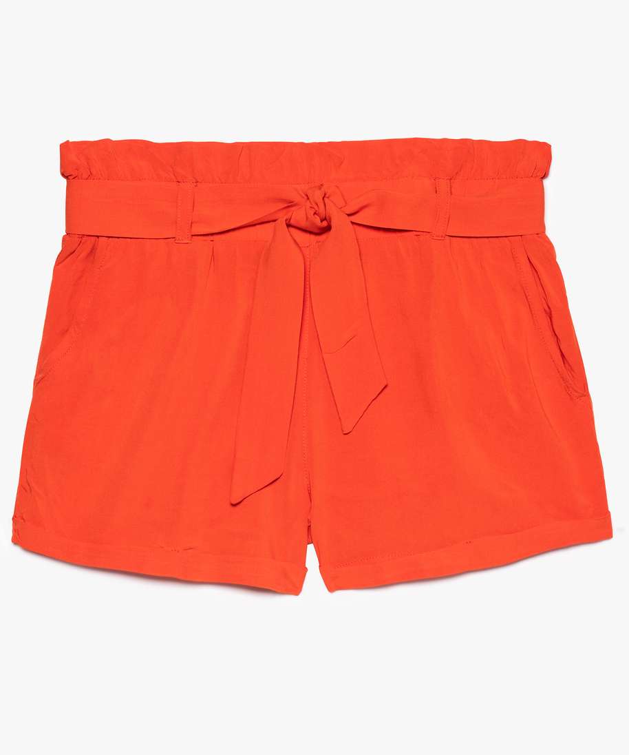 short fille avec taille a nouer rouge shorts fille GEMO