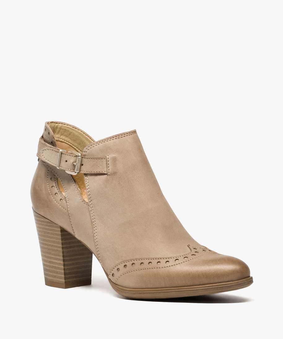 Low boots marron femme shop