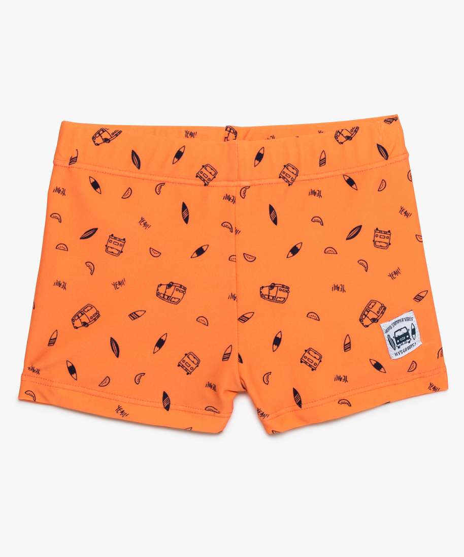 Gemo Vetements Garcon Maillot De Bain Bebe Garcon Version Boxer A Motifs Surf Orange Maillots De Bain Bebe Gemo