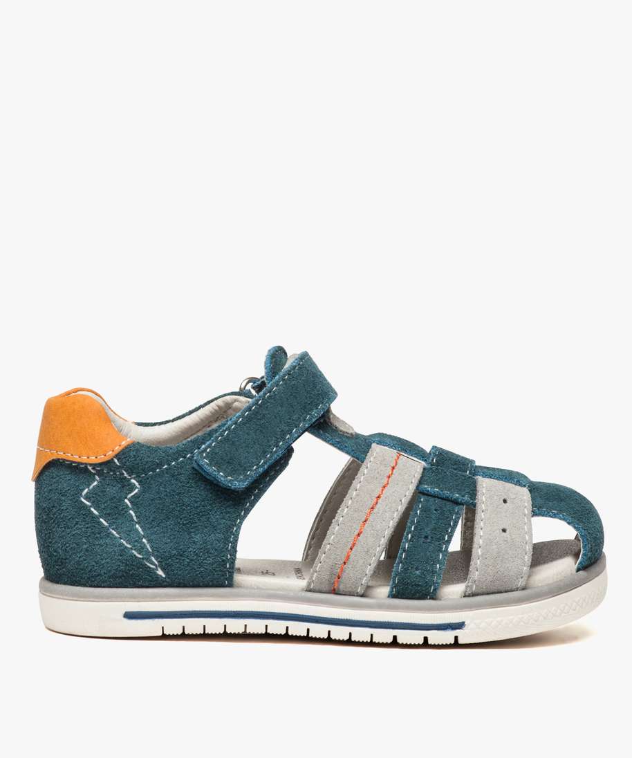 sandales garcon a bride scratch et bout ferme bleu sandales et nu pieds garcon GEMO