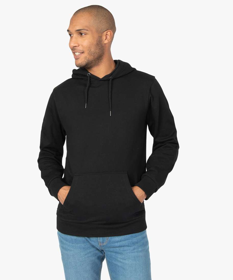 sweat homme a capuche avec poche kangourou noir sweats homme