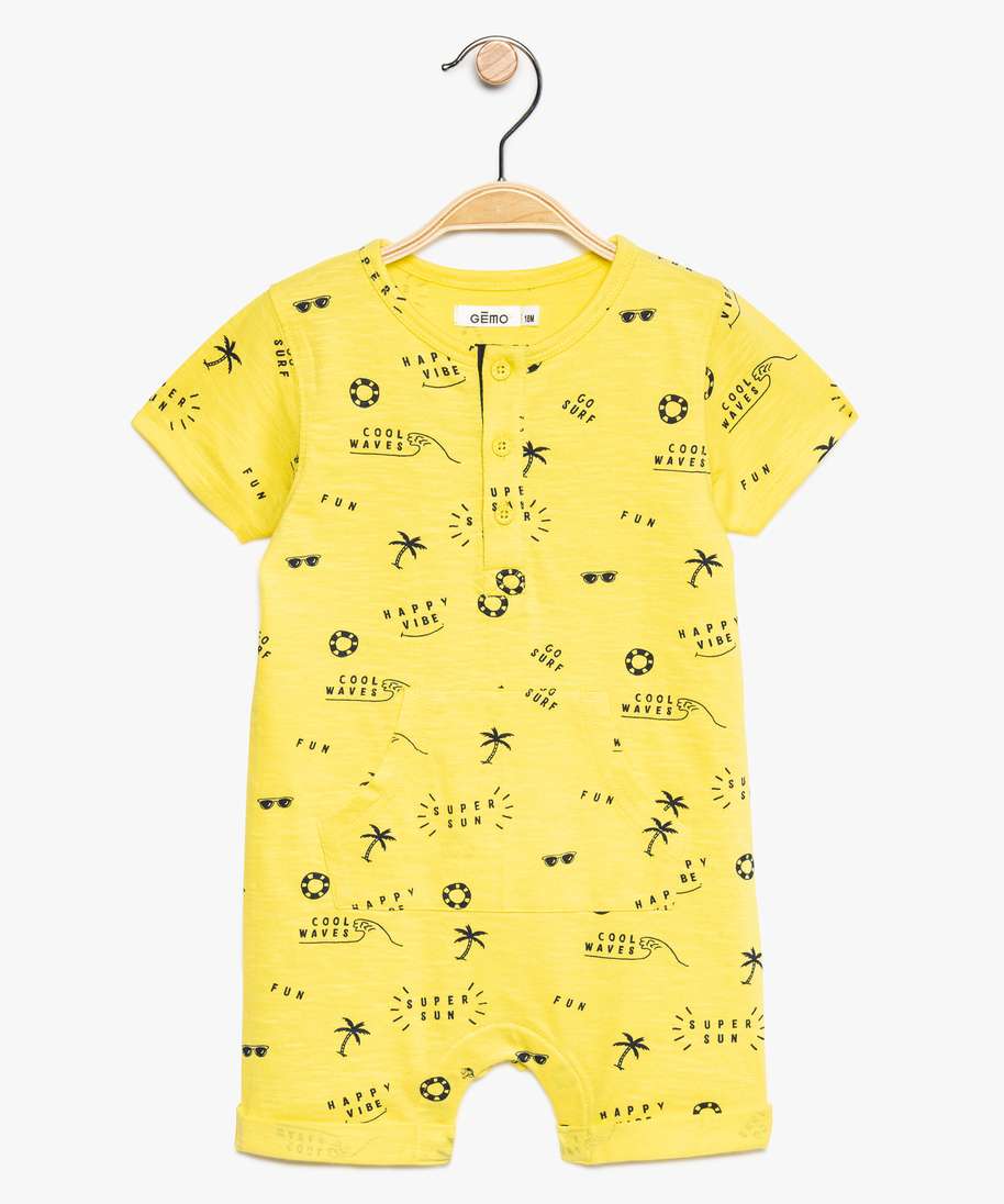 Gemo Vetements Garcon Combishort Bebe Garcon A Poche Kangourou Et Motifs Ete Jaune Bebe Gemo Gemo Vetements Garcon Combishort Bebe Garcon A Poche Kangourou Et Motifs Ete Jaune Bebe Gemo
