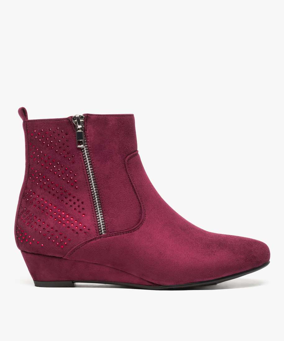 Bottines 2025 velours rouge
