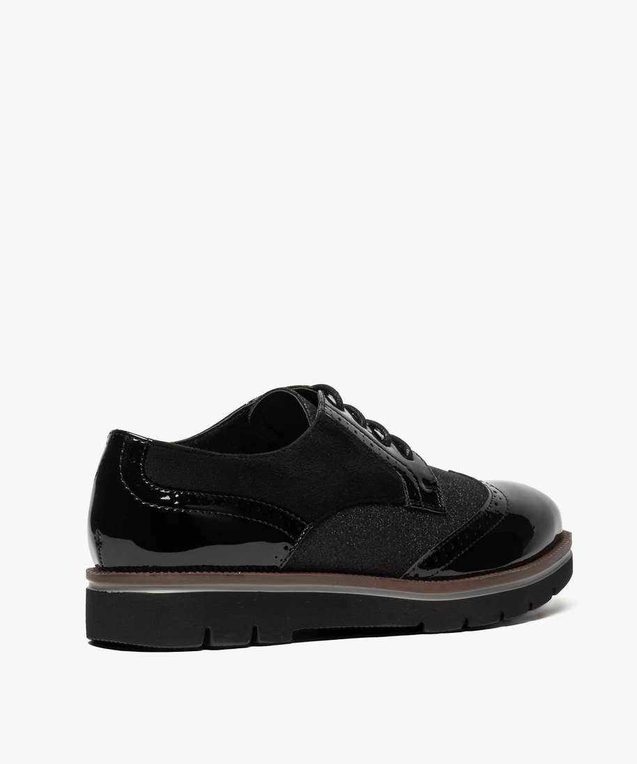 derbies femme vernis et pailletes noir derbies femme GEMO