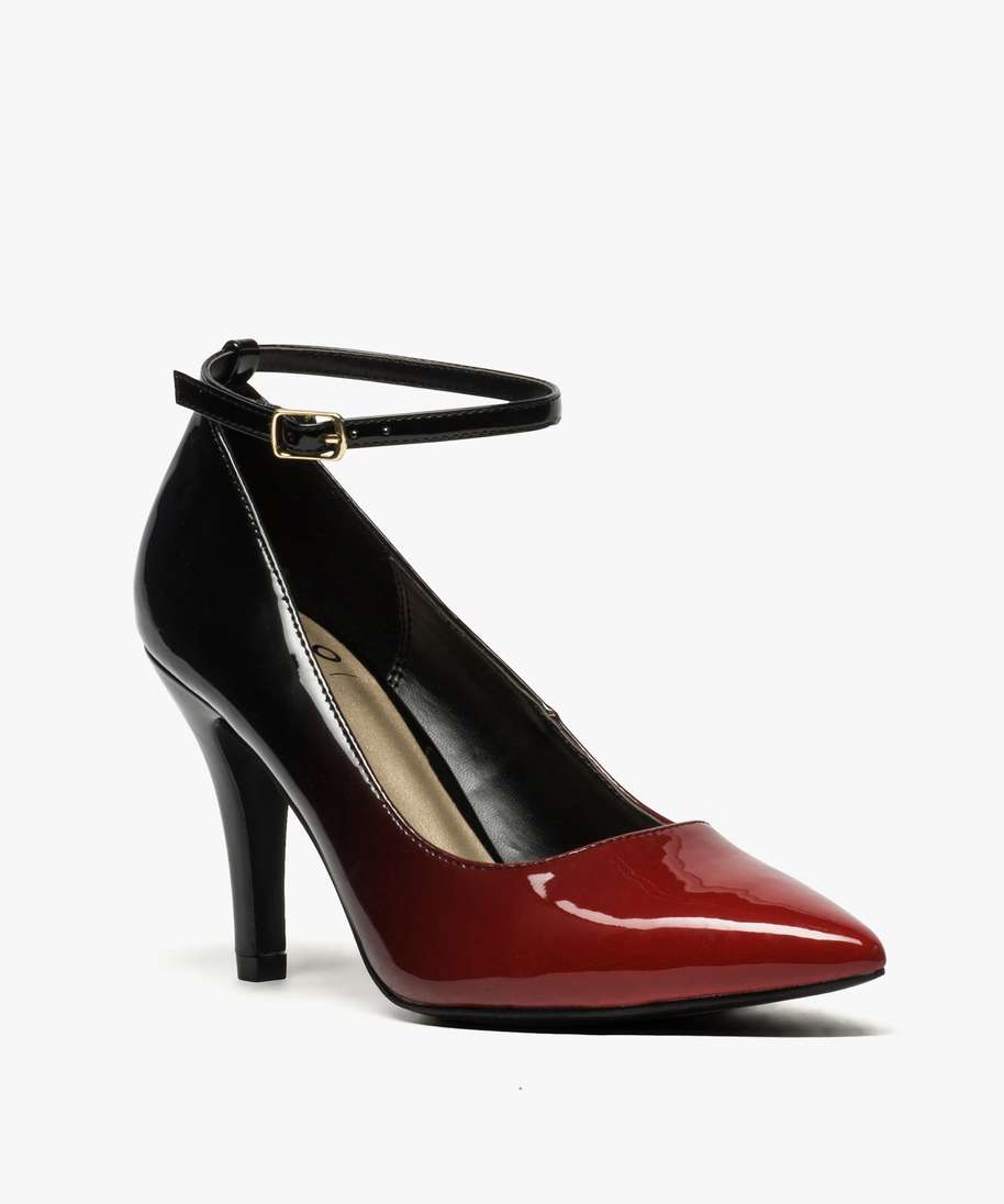 escarpins femme vernis a coloris degrade et bout pointu rouge vif escarpins femme GEMO