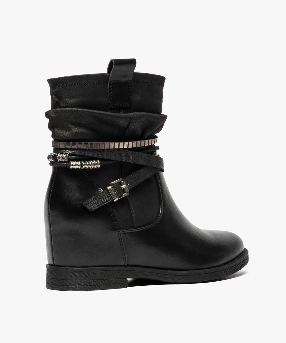 bottines femme a talon compense interieur noir bottines et boots femme GEMO