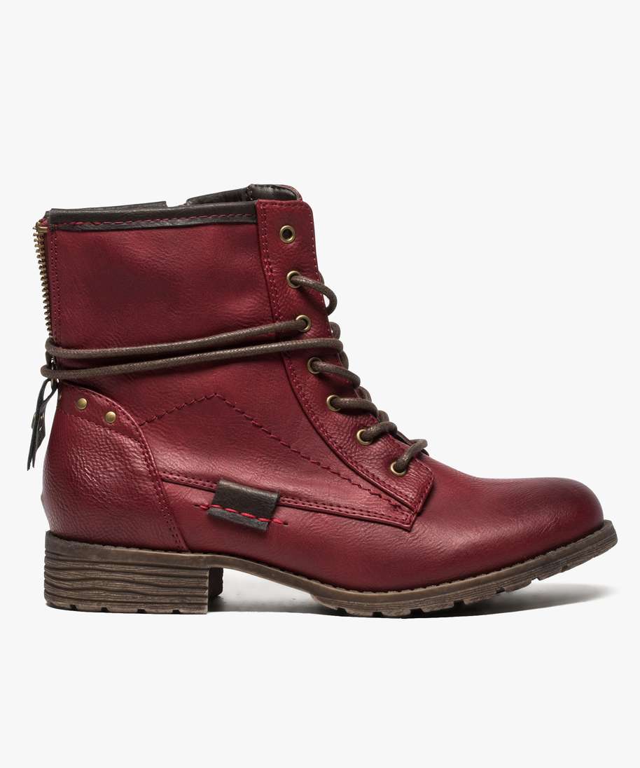 Bottines femme rouge top