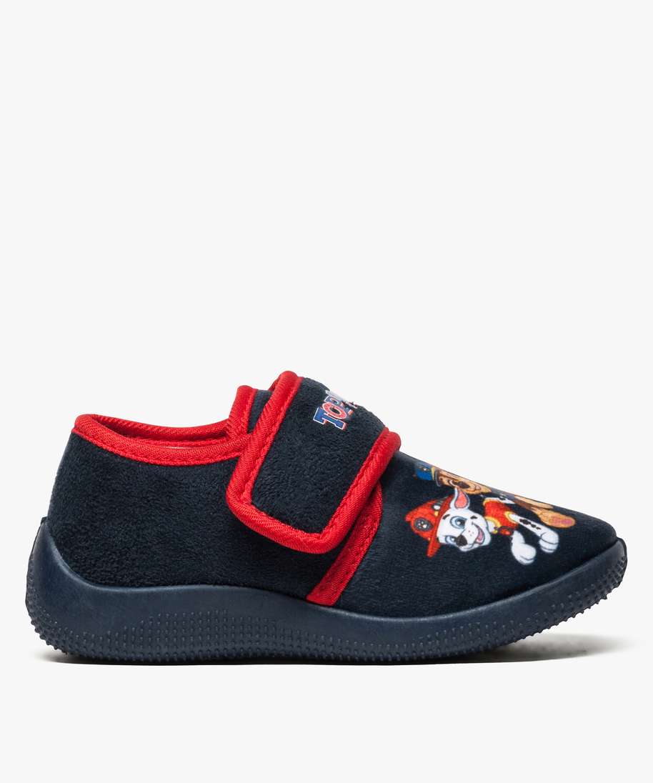 chaussons garcon a scratch et motif imprime pat patrouille bleu