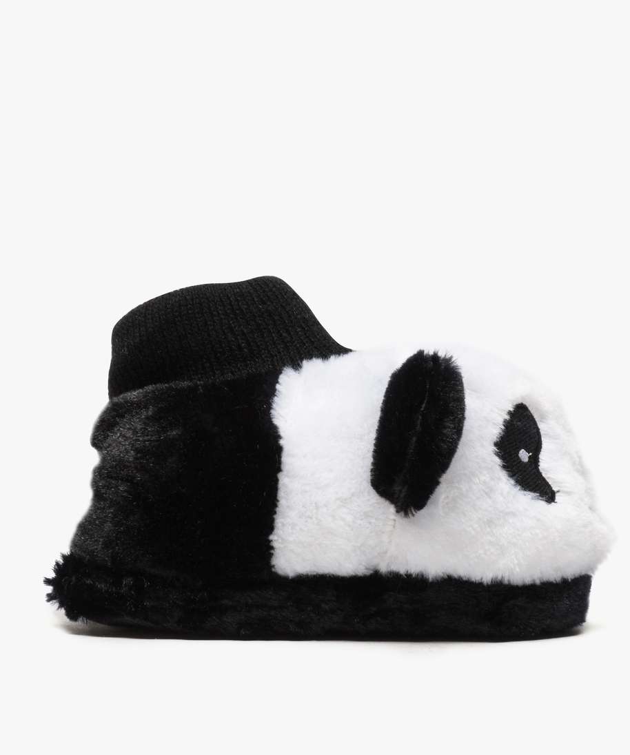 chaussons fille peluche en forme de panda noir chaussons promos