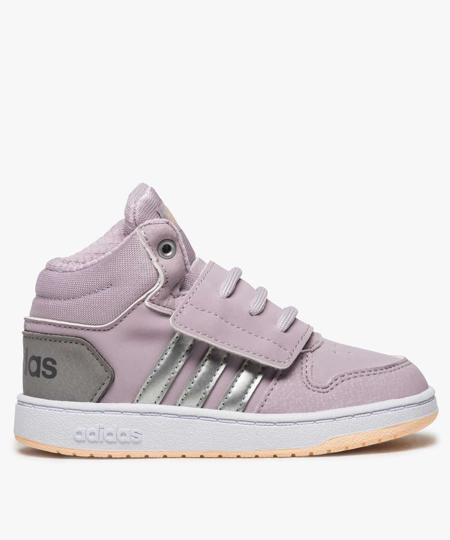 ADIDAS Baskets Hoops Mid 2.0 I - Bébé fille - Blanc et rose Blanc