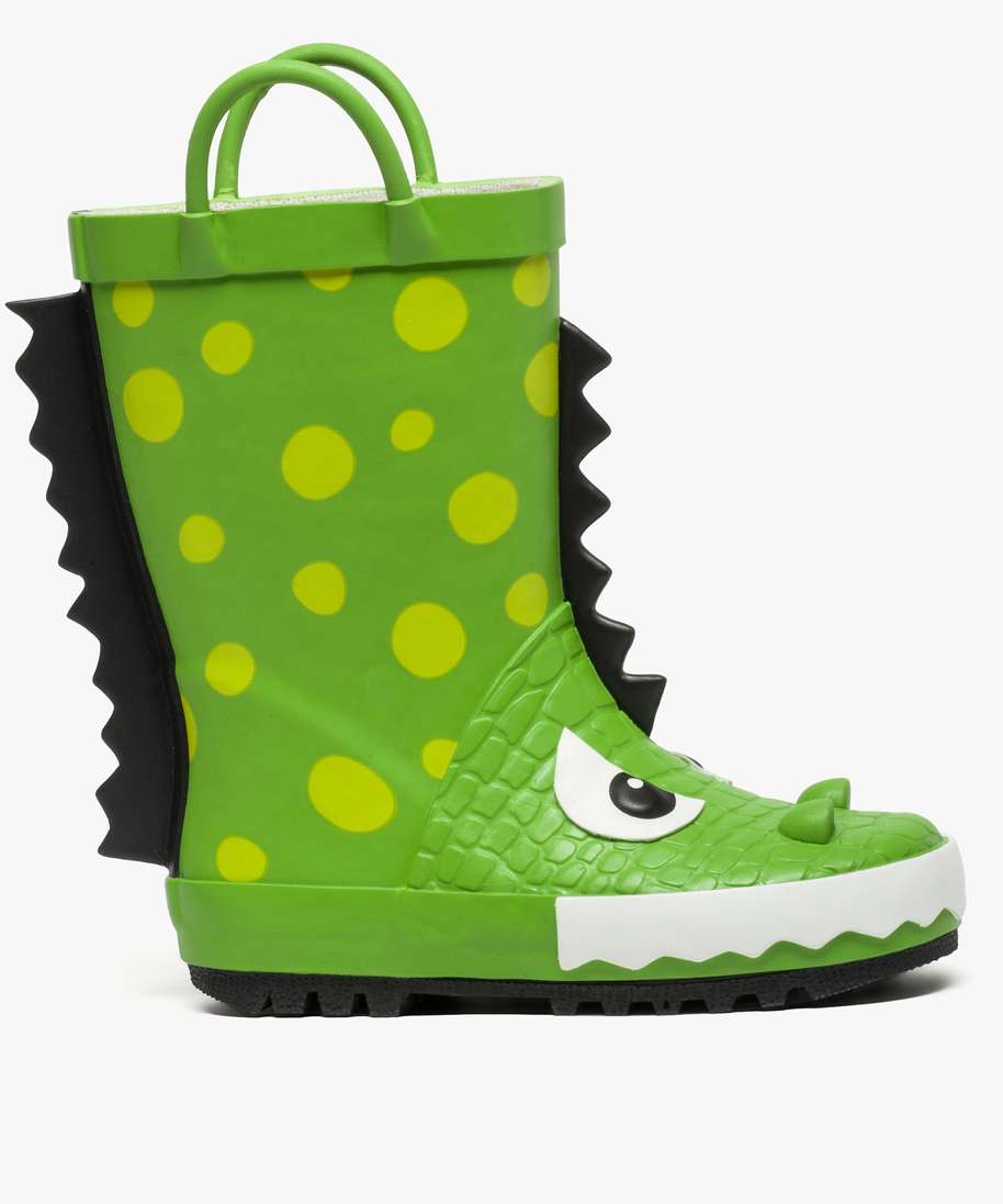 Bottes Caoutchouc Dinosaures Enfants Avec Lumières Clignotantes - Taille 28 EU - Imperméables Antidérapantes - Poignées Faciles