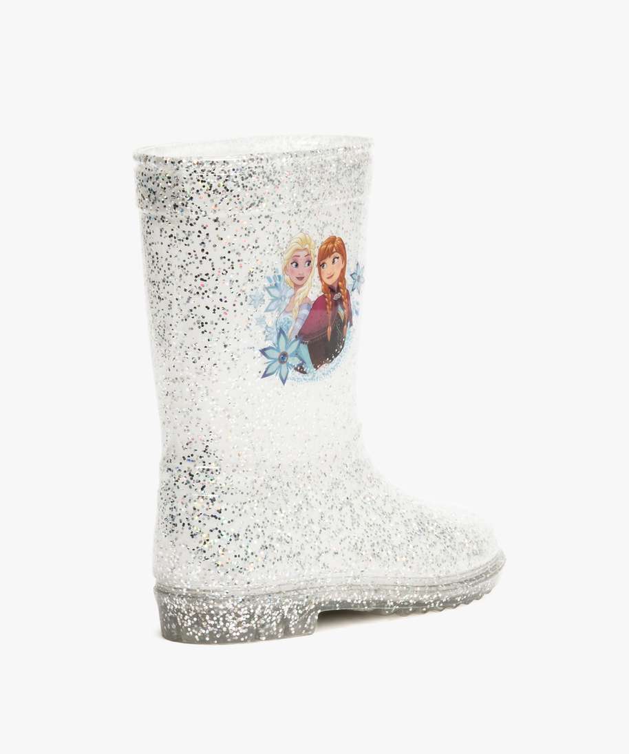 bottes de pluie fille a paillettes argentees reine des neiges blanc bottes de pluies fille GEMO
