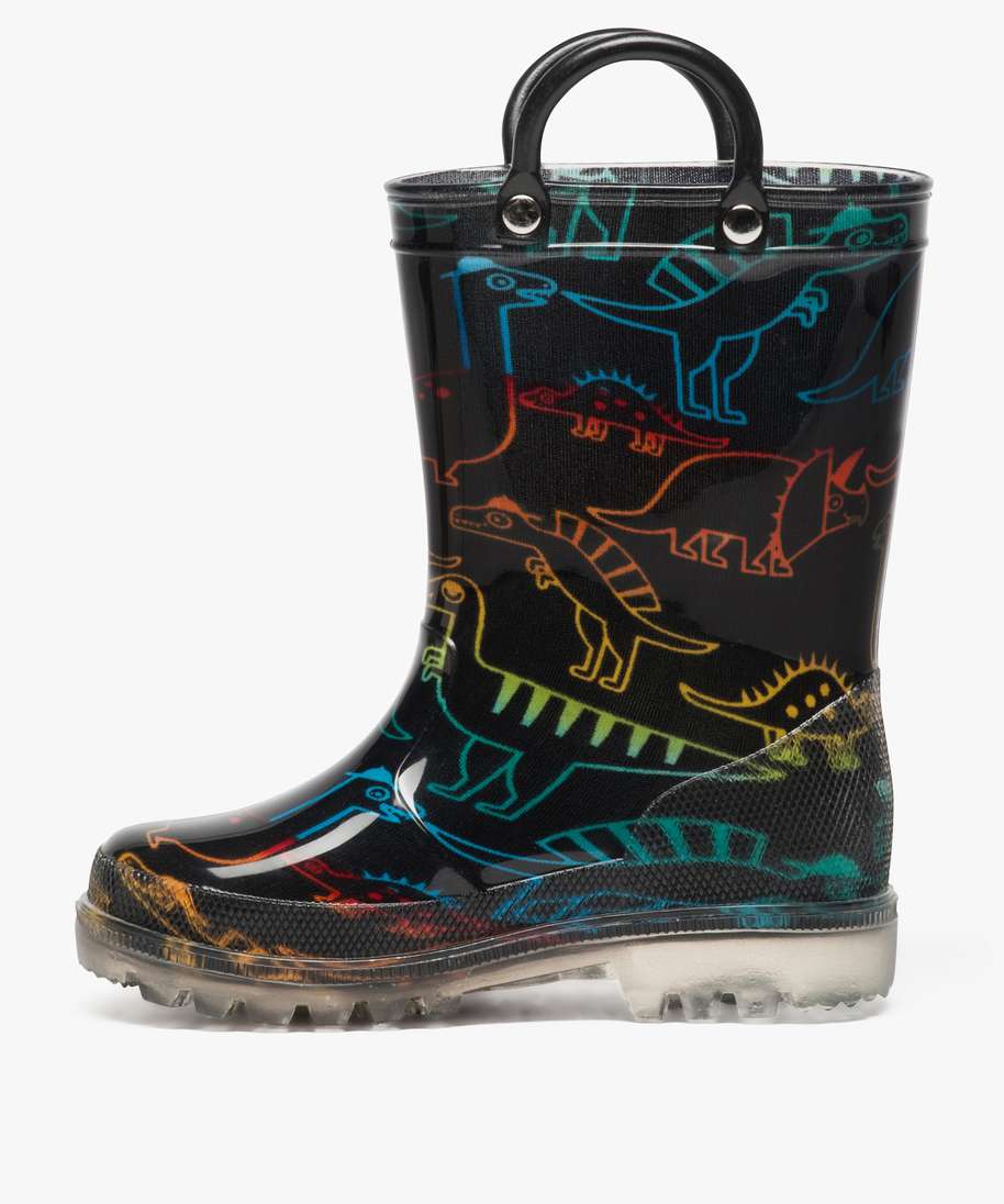 Après-ski Garçon Dinosaures - Tige Souple Matelassée - Doublure Sherpa - Fermeture Zip
