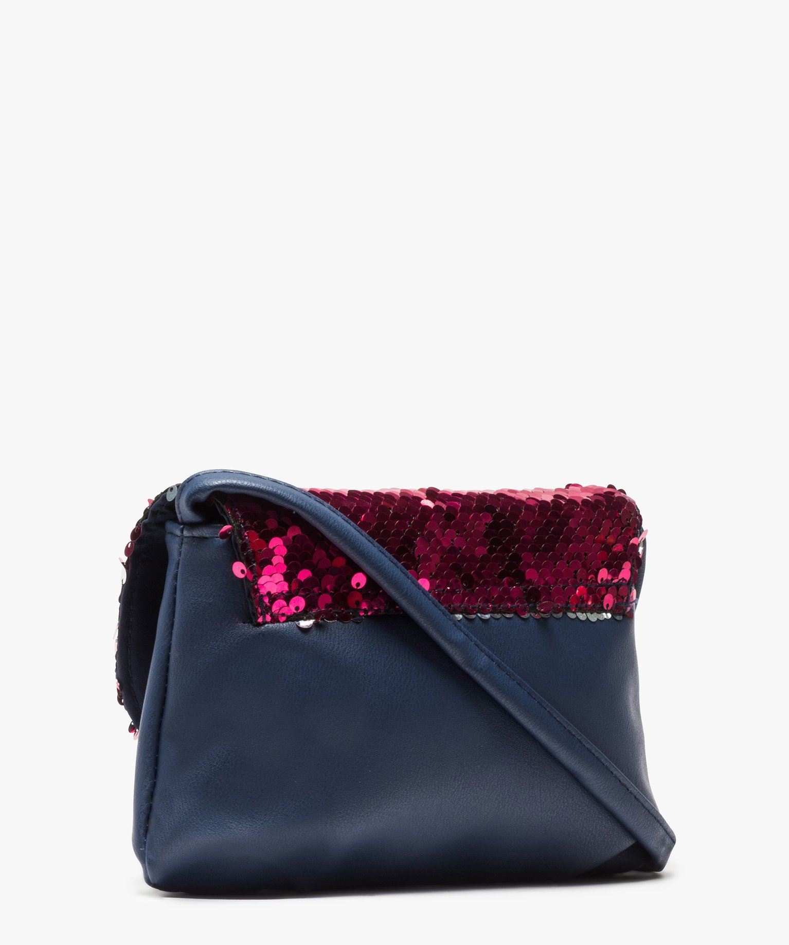 sac fille avec rabat en sequins reversibles bleu sacs bandouliere