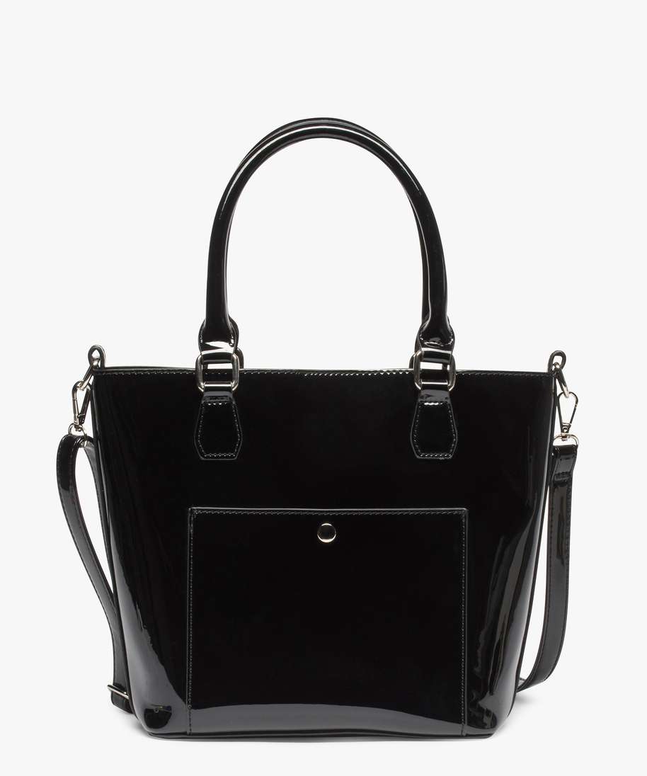sac a main femme verni avec pochette amovible noir sacs a main femme GEMO