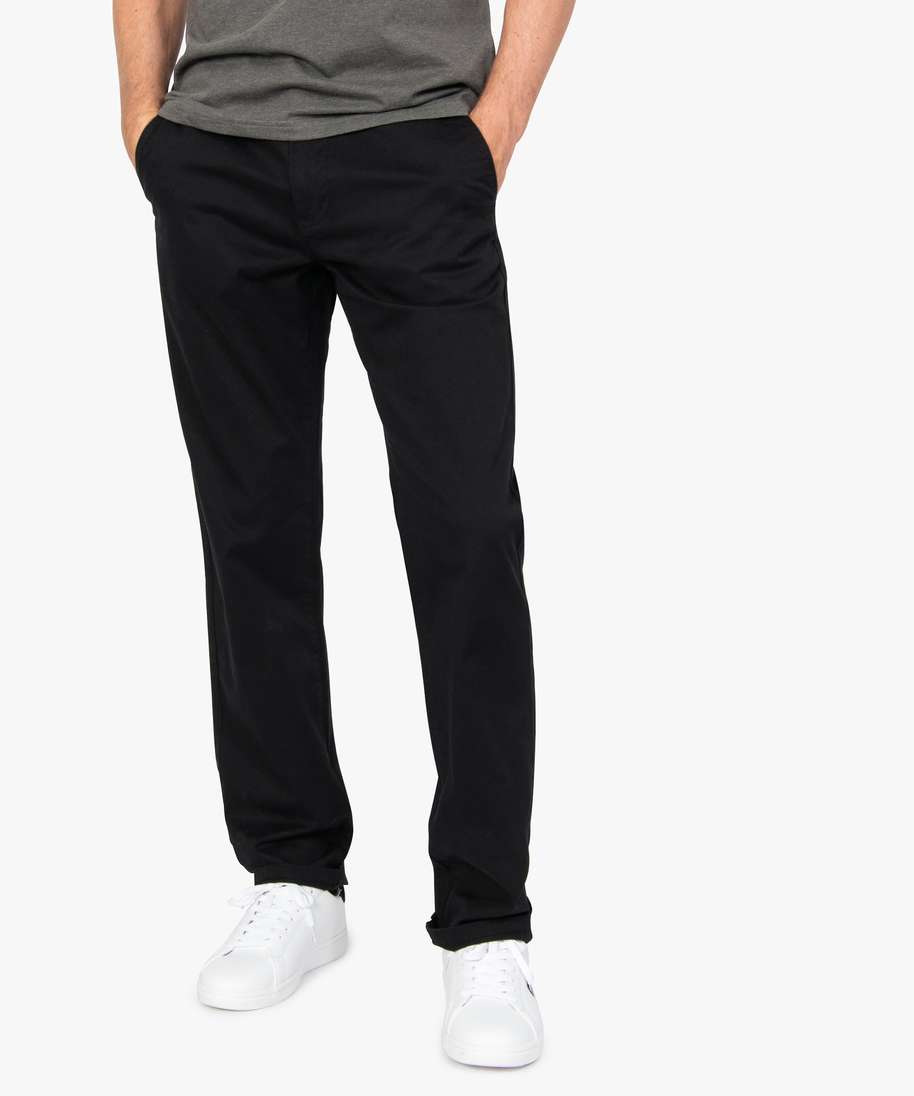 pantalon chino homme coupe regular noir pantalons promos