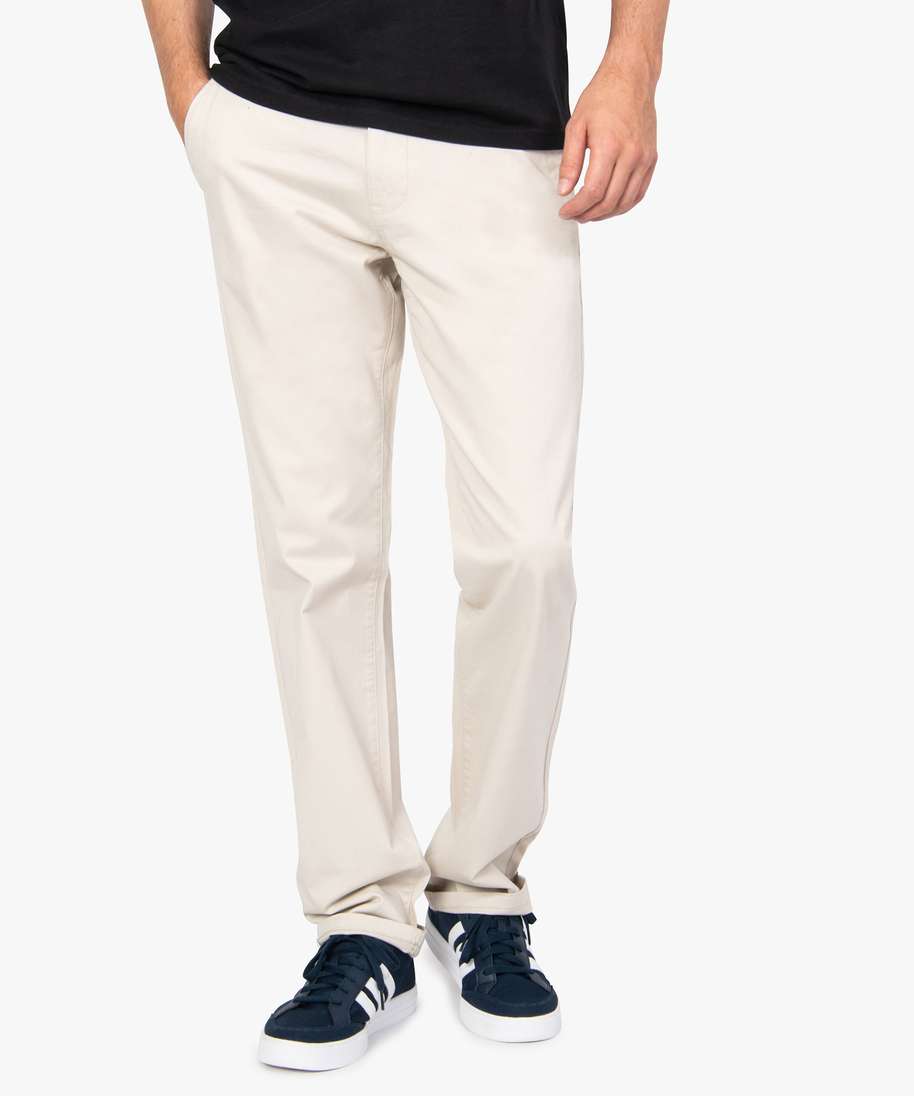 pantalon chino homme coupe regular beige pantalons de costume