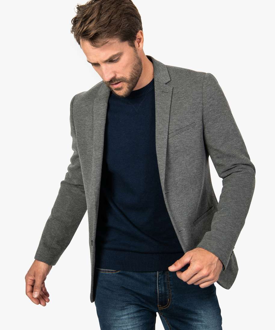 veste homme ajustee fermee par 2 boutons gris vestes de costume homme